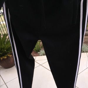 Black striped sweatpants